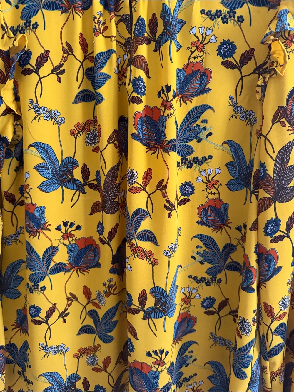 LOFT Yellow Floral Ruffled Long-Sleeve Blouse - Picture 5 of 11